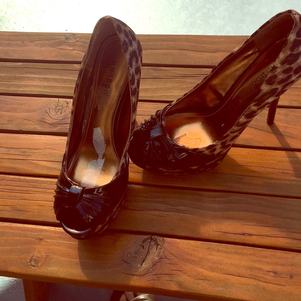 Cheetah print platform heels